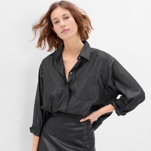 Gap Metallic "Big Shirt" - Size L - NWT